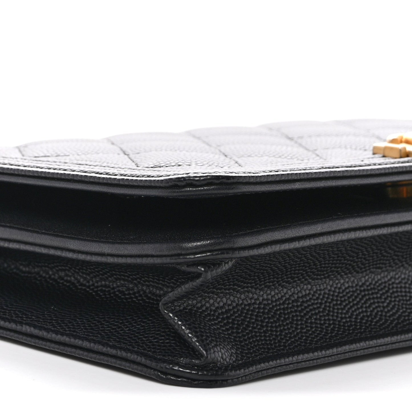 Caviar Quilted Boy Wallet On Chain WOC Black