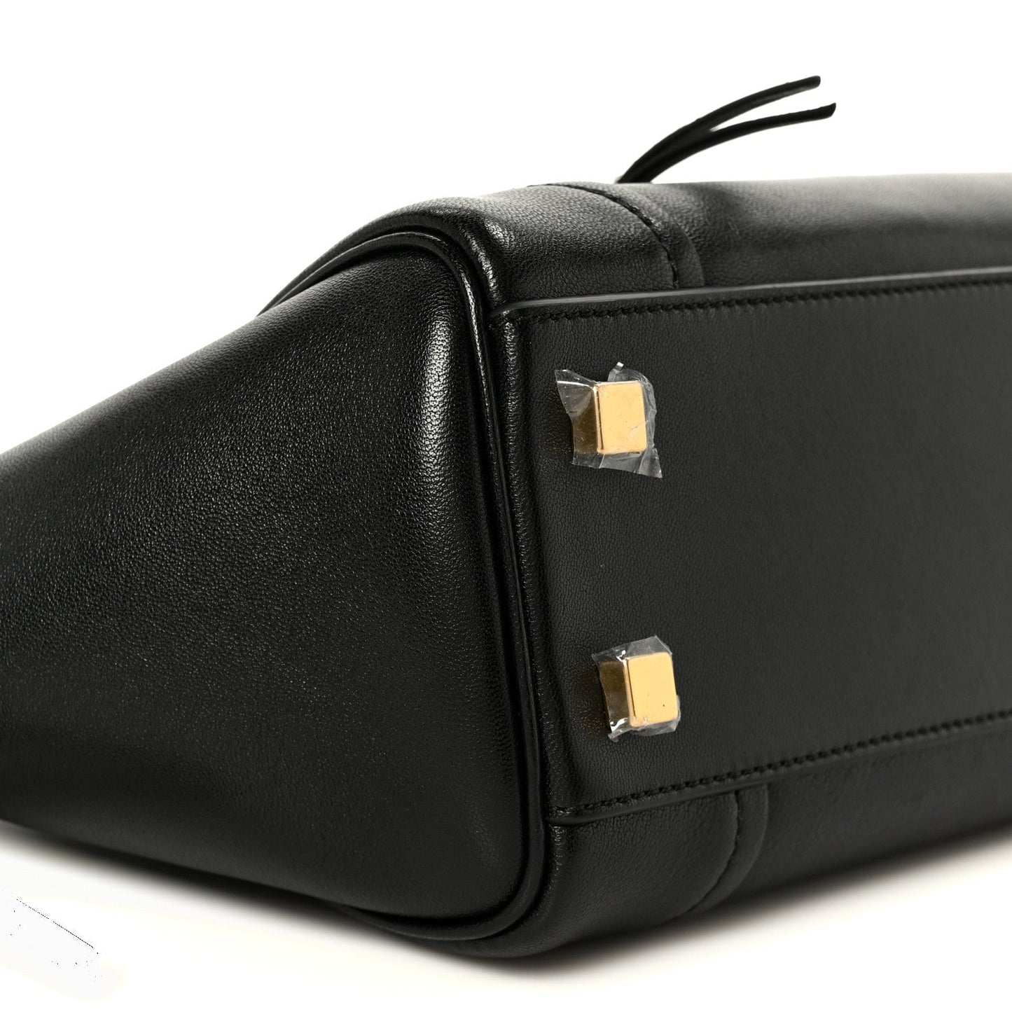 Supple Shiny Lambskin Little New Luggage Black