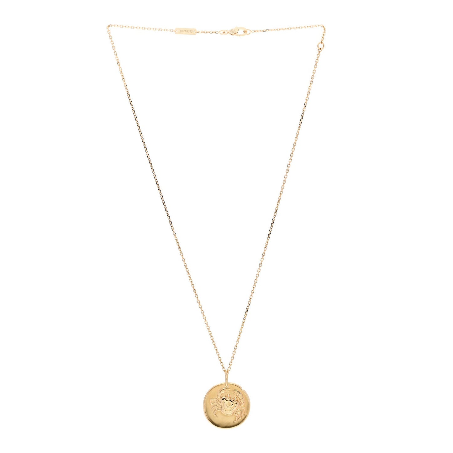 18K Yellow Gold Zodiac Cancer Pendant Necklace