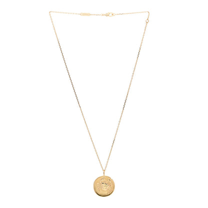18K Yellow Gold Zodiac Cancer Pendant Necklace