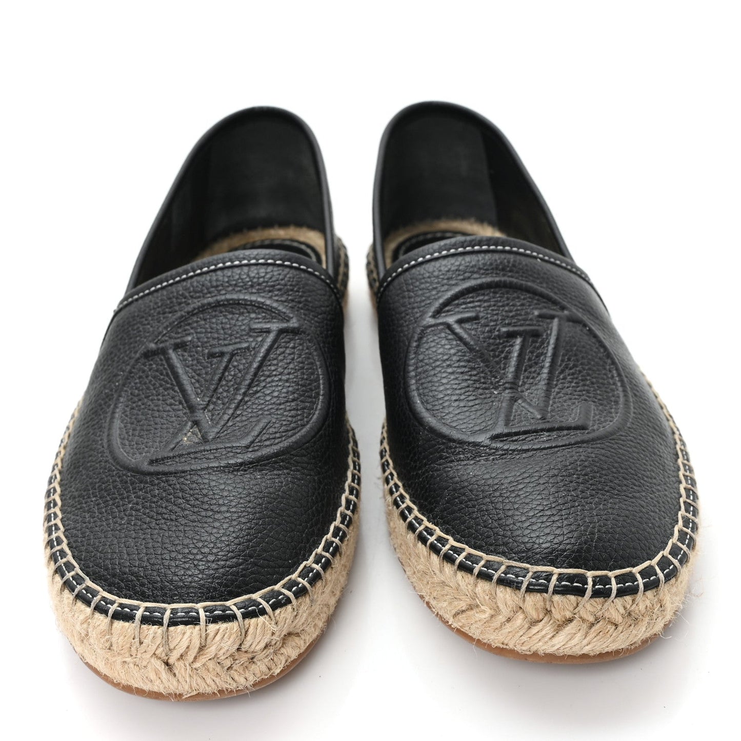 Monogram Calfskin Starboard Espadrille Flats 38 Black