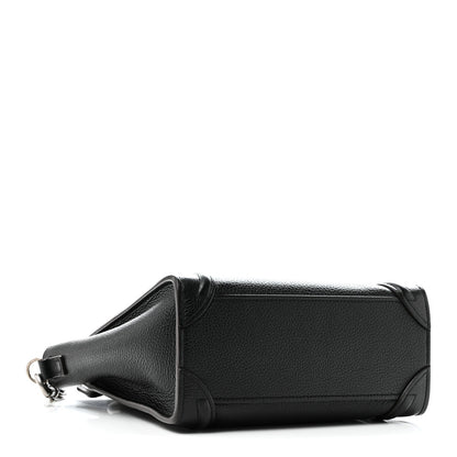 Drummed Calfskin Nano Luggage Black