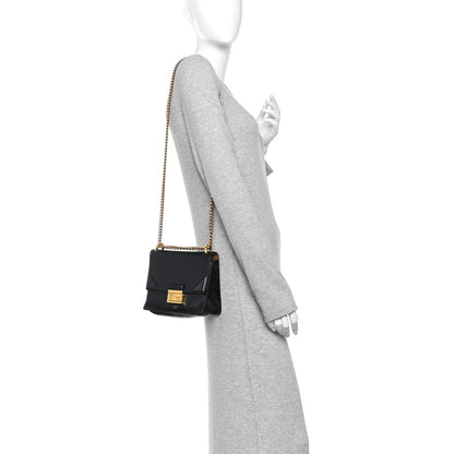 Agnello Old Shine Small Kan U Shoulder Bag Black