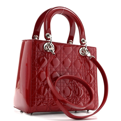Patent Cannage Medium Lady Dior Red