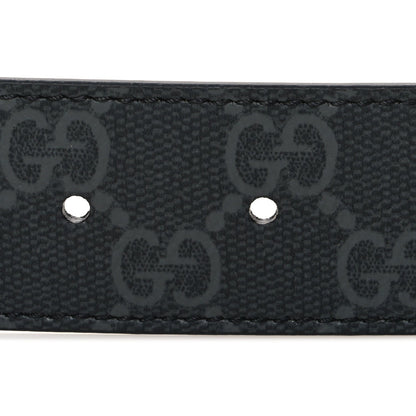 GG Supreme Monogram Plaque Buckle Belt 90 36 Black