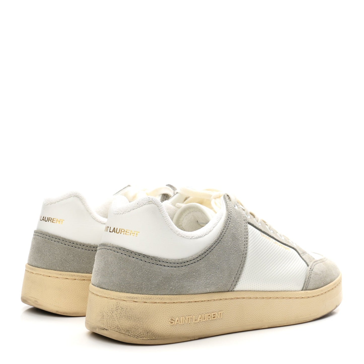 Calfskin Perforated Suede Mens SL61 Sneakers 45 Blanc Optique Paris