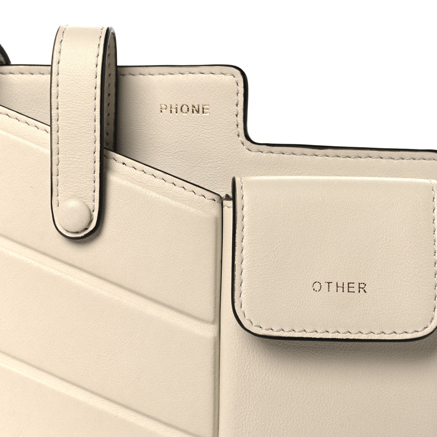 Vitello Grace Matte Two Pocket Mini Crossbody White Ice
