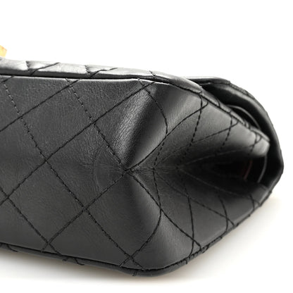 Aged Calfskin Quilted 2.55 Reissue 225 Flap Black