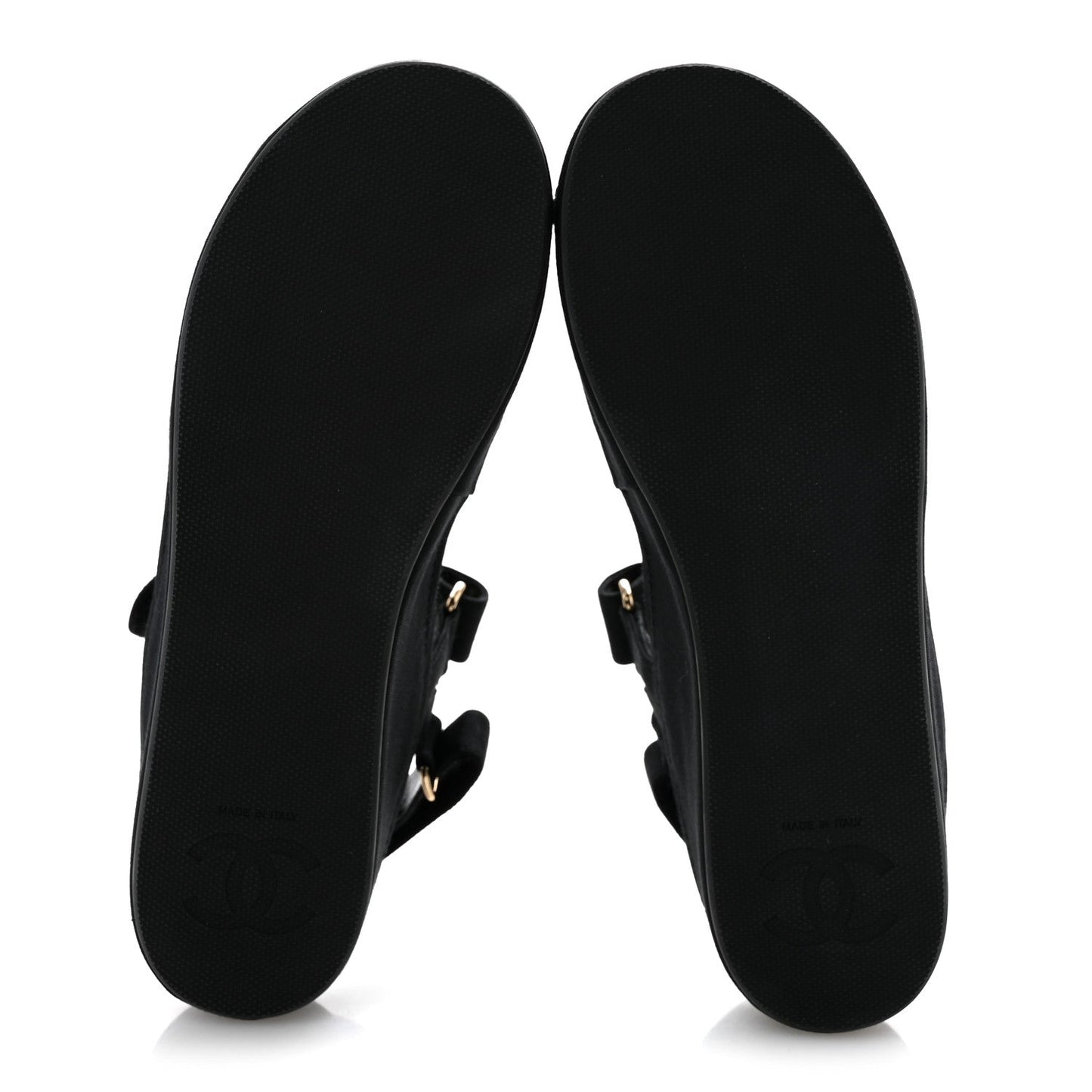Grosgrain Crystal Logo Platform Sandals 38 Black