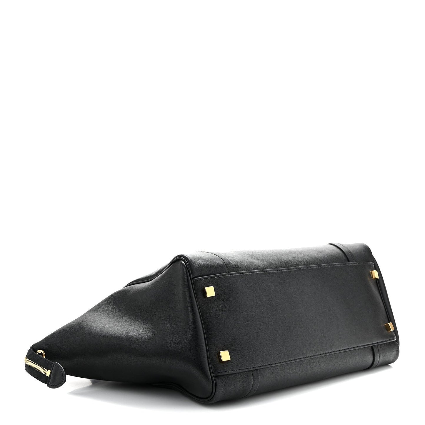 Supple Shiny Lambskin Medium Smiling New Luggage Black