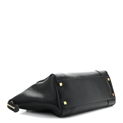 Supple Shiny Lambskin Medium Smiling New Luggage Black