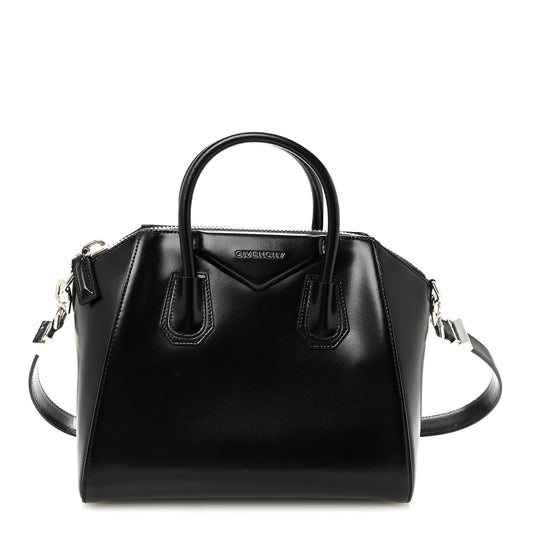 Shiny Lord Calfskin Small Antigona Black