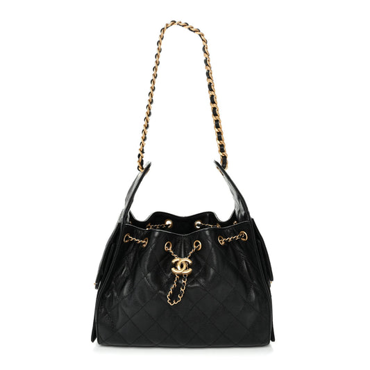 Caviar Quilted Small Chanel 25 Handbag Black