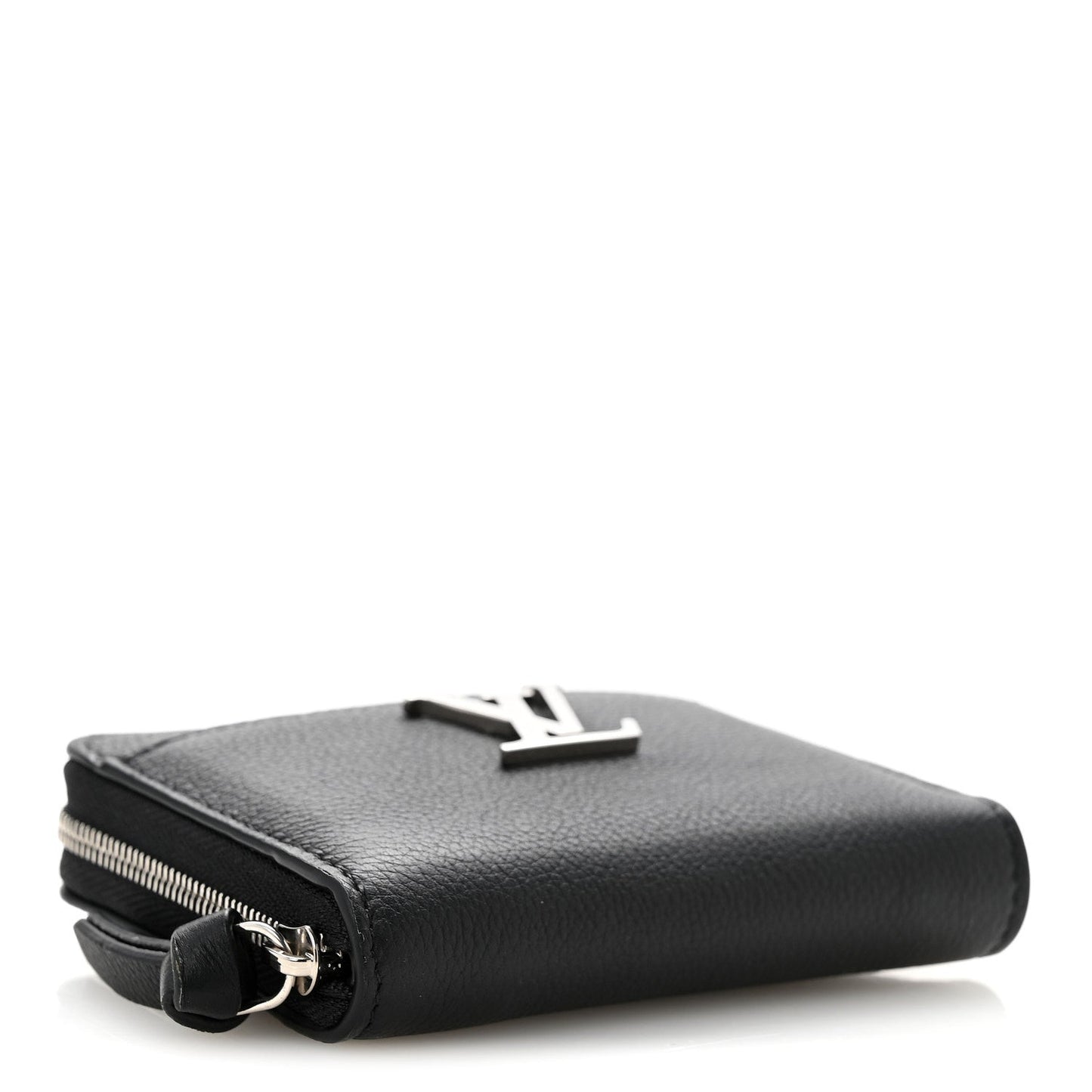 Calfskin Lockme Zippy Coin Purse Black