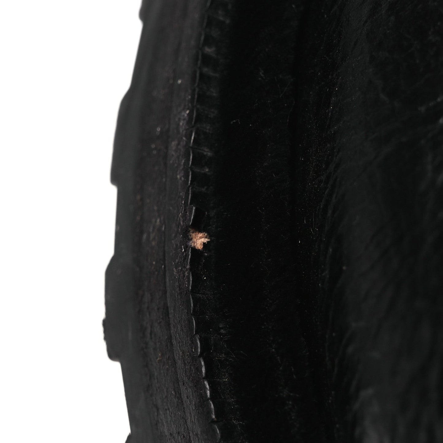 Shiny Calfskin Velvet Pearl Combat Short Boots 38 Black