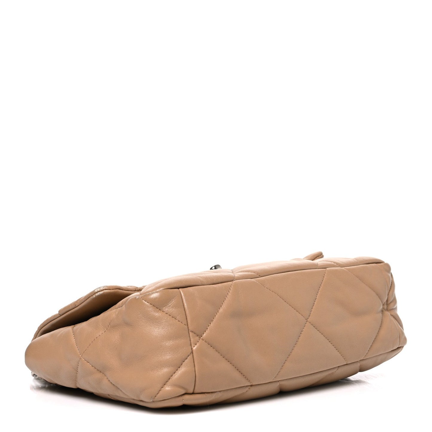 Lambskin Quilted Large Chanel 19 Flap Beige
