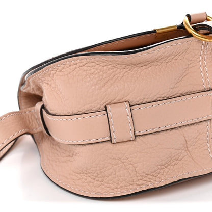Grained Calfskin Mini Marcie Saddle Bag Blush Nude