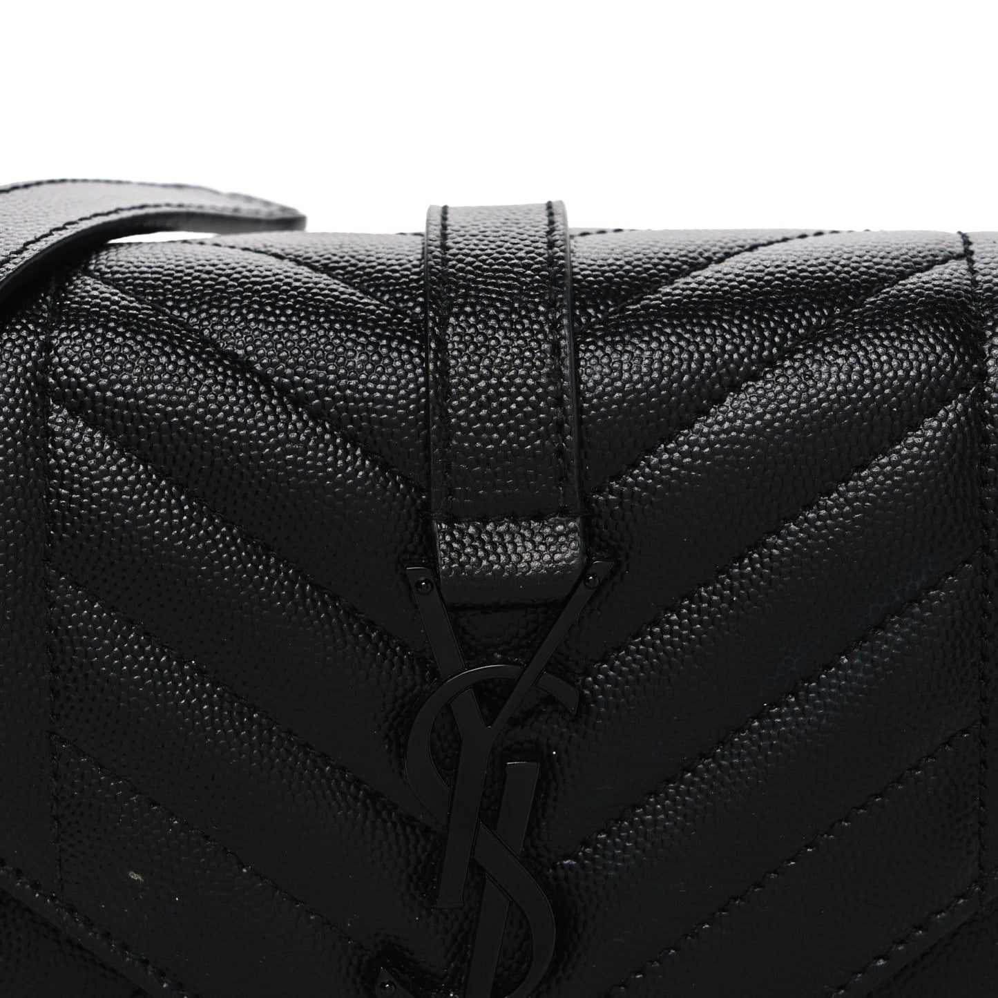 Grain De Poudre Textured Mixed Matelasse Triquilt Small Monogram Monochrome Satchel Black