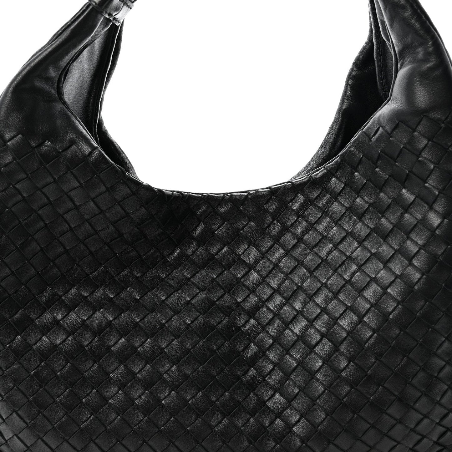 Nappa Intrecciato Medium Campana Shoulder Bag Black