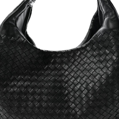 Nappa Intrecciato Medium Campana Shoulder Bag Black