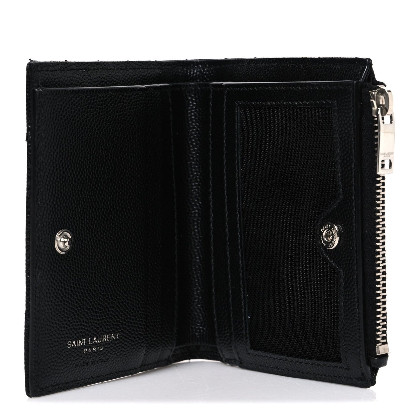 Grain De Poudre Matelasse Chevron Monogram Zipped Card Case Black