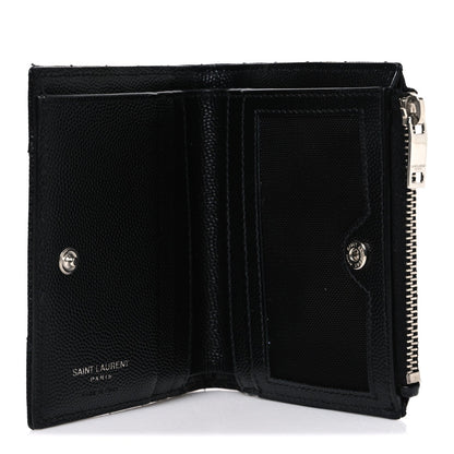 Grain De Poudre Matelasse Chevron Monogram Zipped Card Case Black