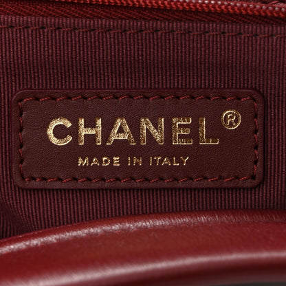 Calfskin Quilted Small Coco Base Shopping Bag Burgundy