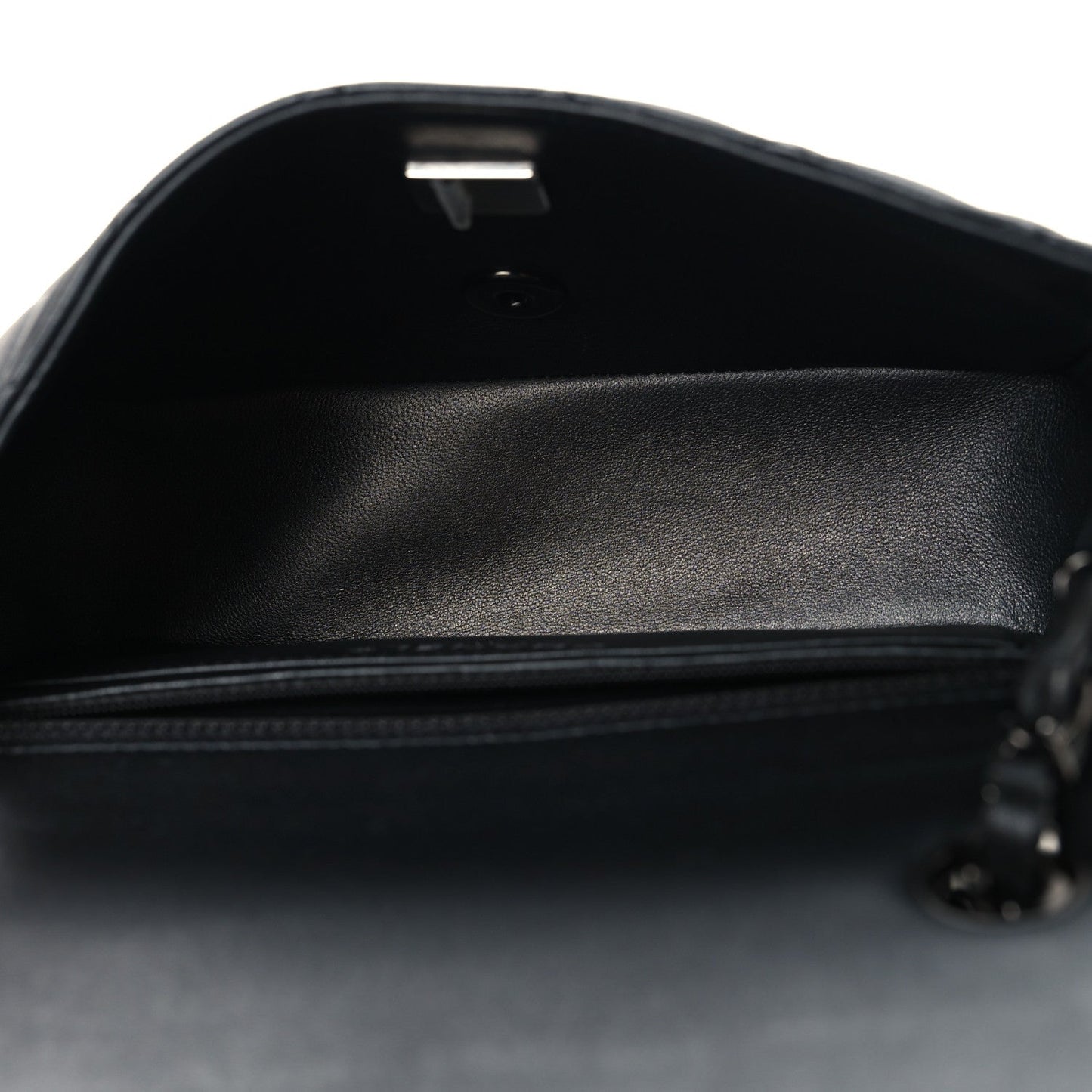 Pearly Lambskin Quilted Mini Rectangular Flap So Black
