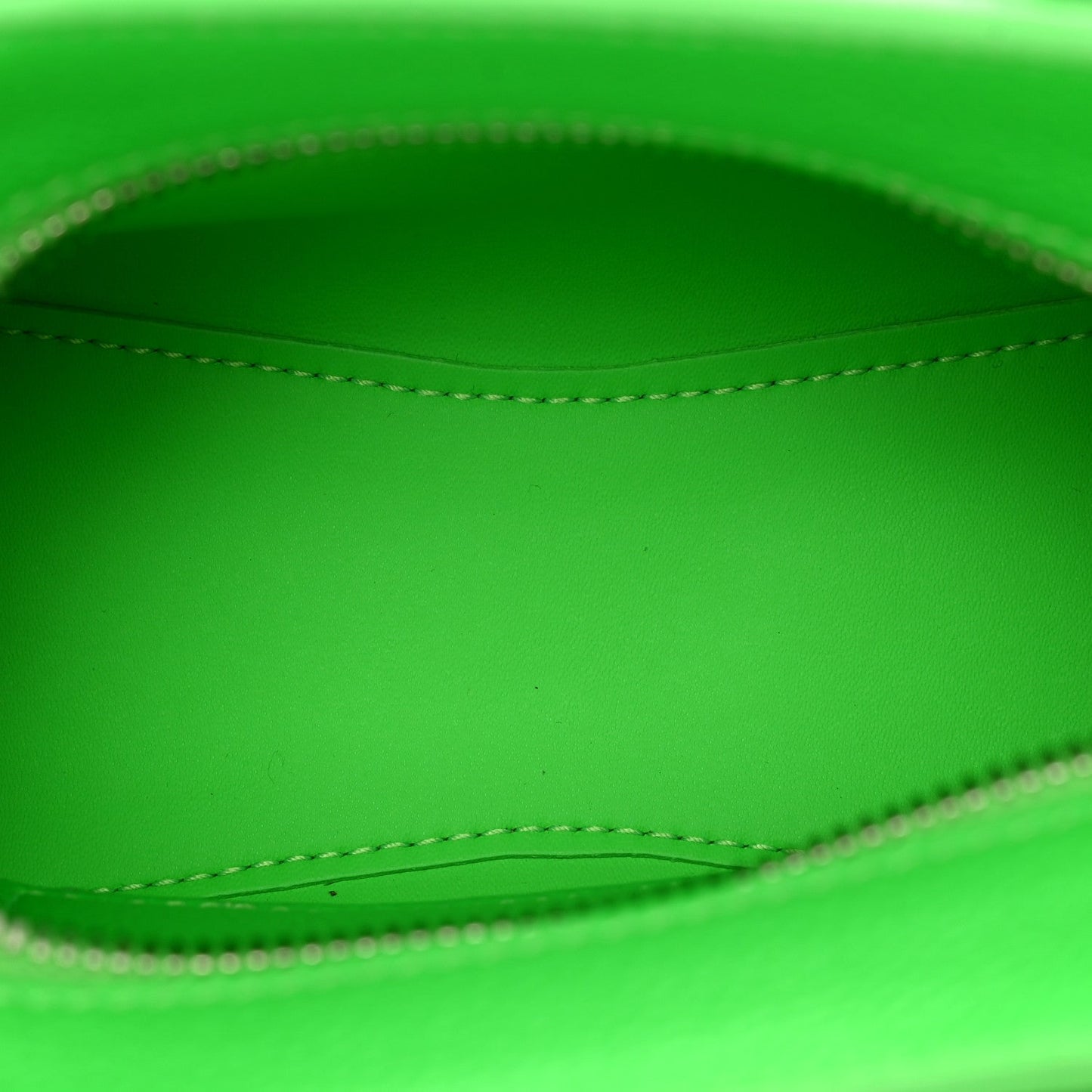 Grained Calfskin Neo Classic Silver Hardware Nano City Crossbody Fluo Green