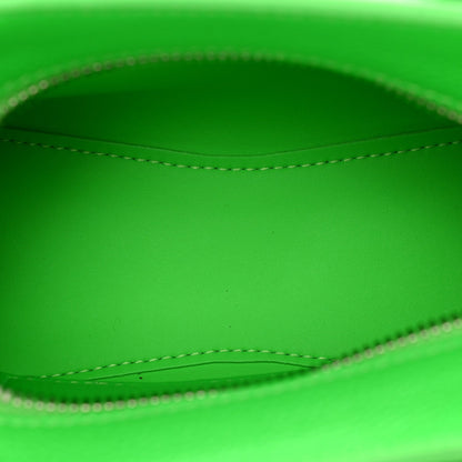 Grained Calfskin Neo Classic Silver Hardware Nano City Crossbody Fluo Green