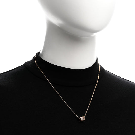 18K Rose Gold Diamond Small B.Zero1 Pave Pendant Necklace