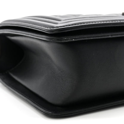 Calfskin Quilted Medium Boy Flap Black