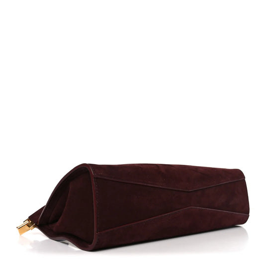 Alaia Nubuck Medium Le Click East West Bag Rouge Grenat