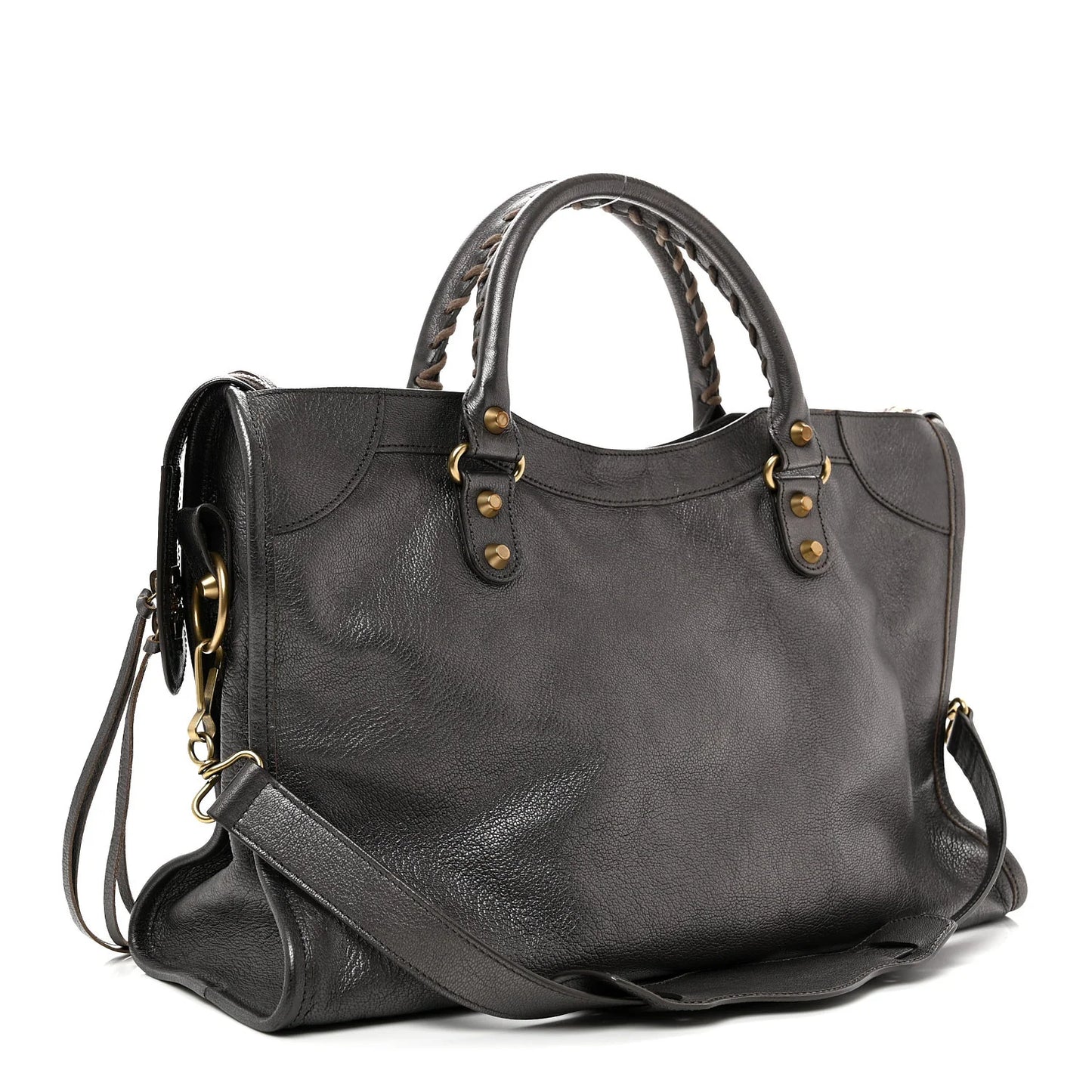 Balenciaga Pearlescent Goatskin Classic Gold Hardware City Bronze