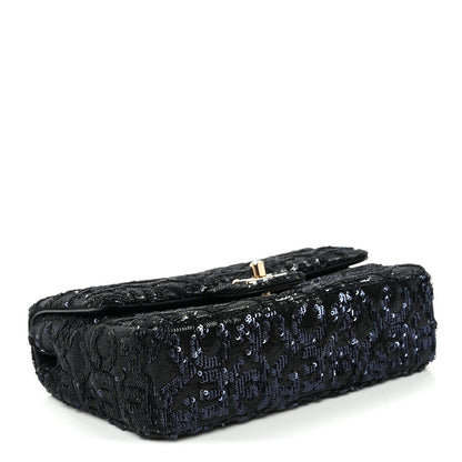 Sequin Quilted Small Single Flap Black