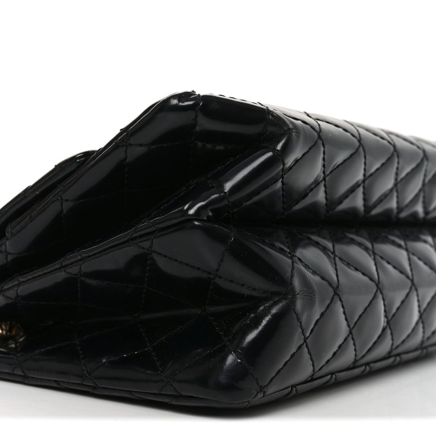 Patent Quilted Accordion Reissue 2.55 Flap Black