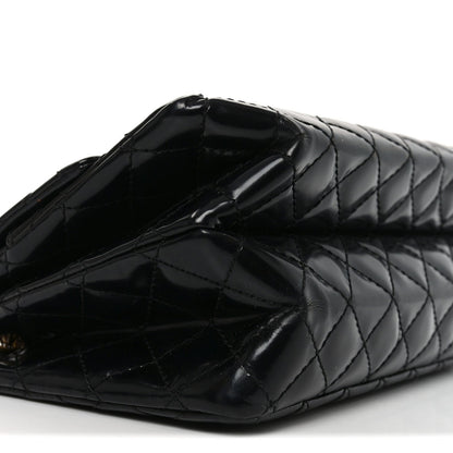 Patent Quilted Accordion Reissue 2.55 Flap Black