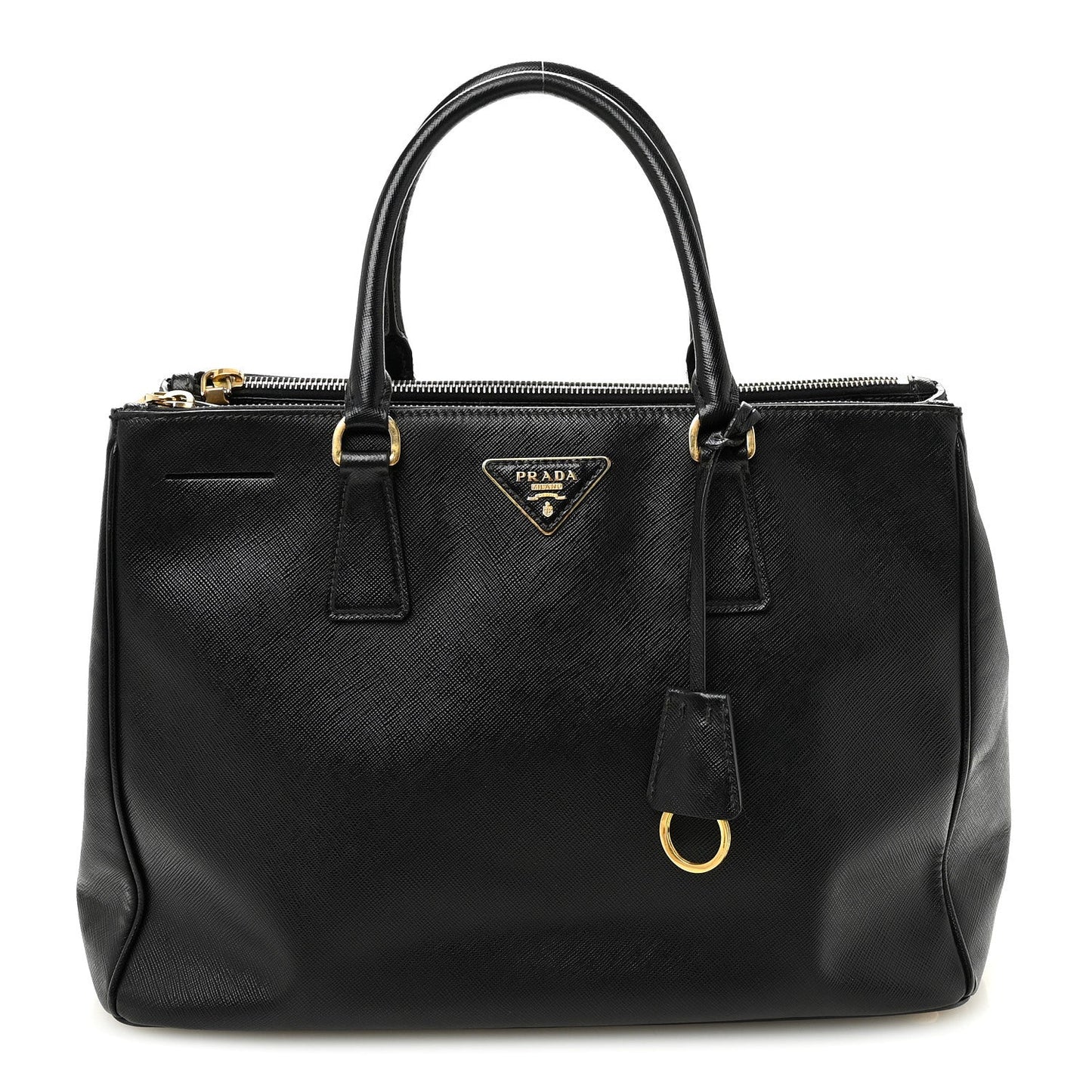Saffiano Large Galleria Double Zip Tote Black