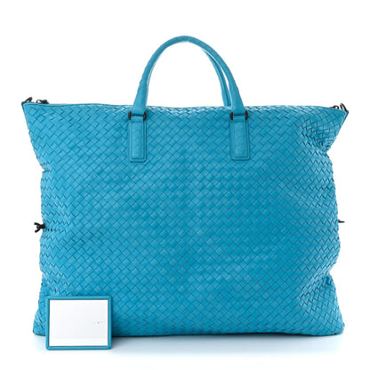 Nappa Intrecciato Maxi Convertible Tote Turquoise