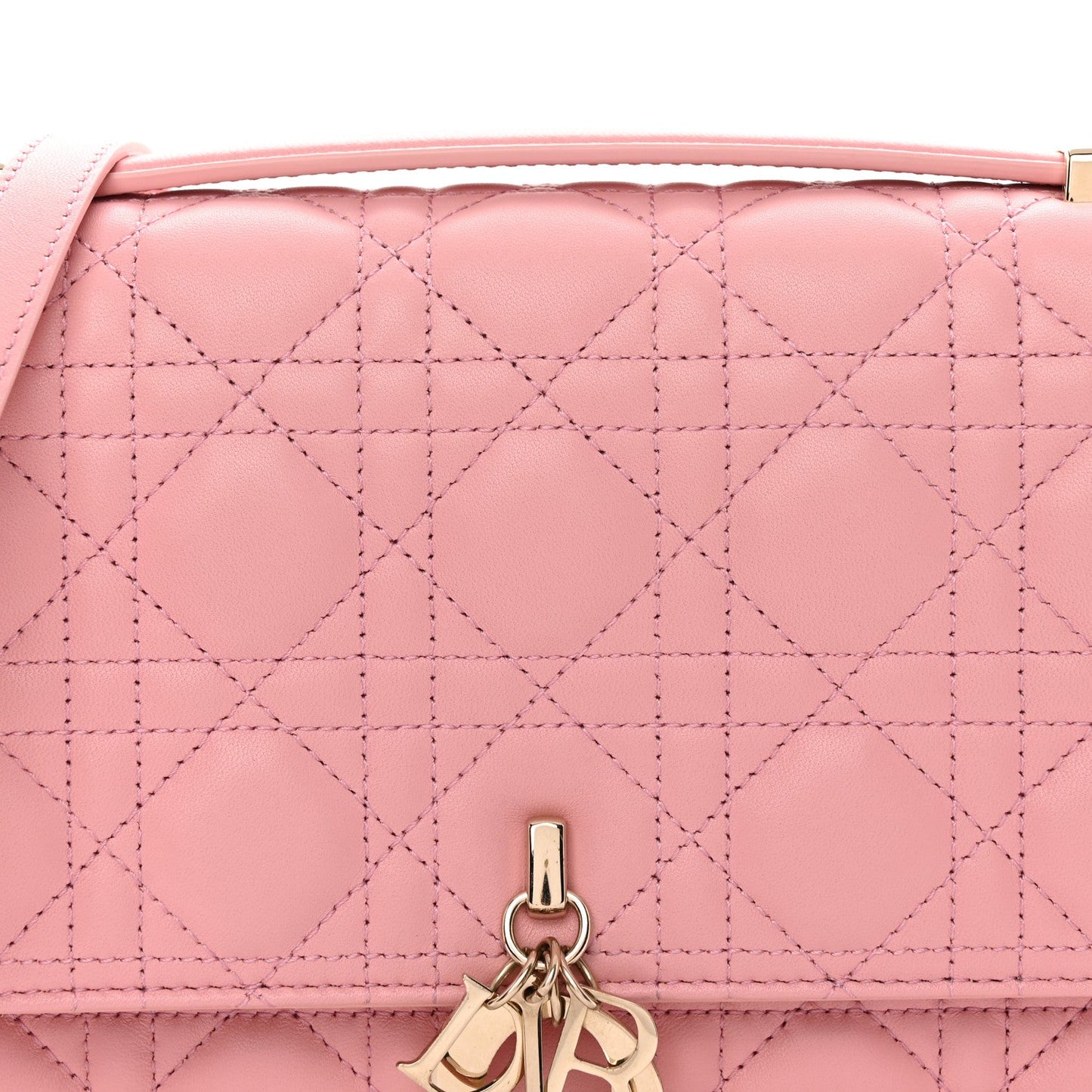Lambskin Cannage Miss Dior Top Handle Bag Pink
