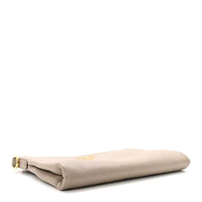 Vitello Daino Zippered Crossbody Bag Argilla
