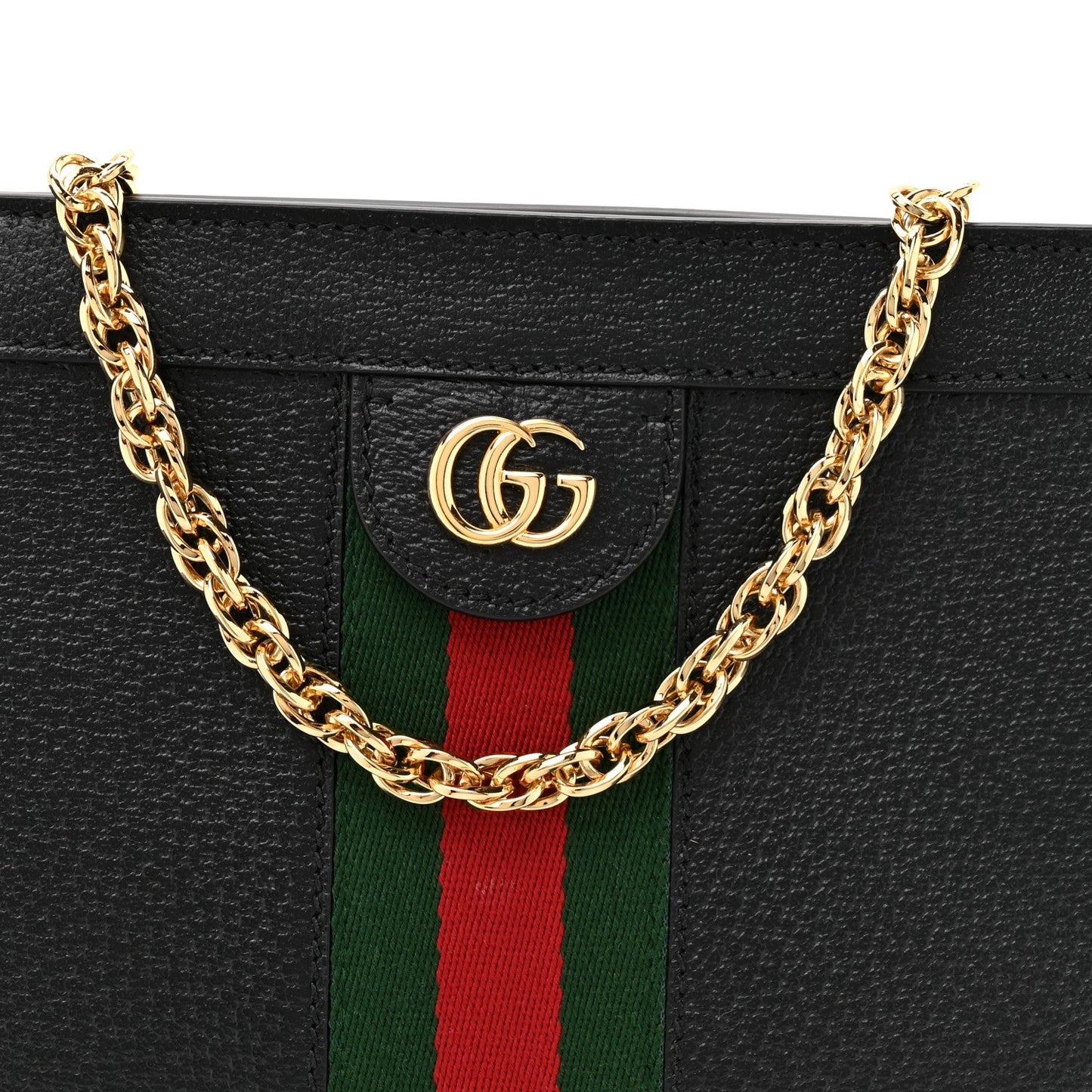 Calfskin GG Web Small Ophidia Chain Shoulder Bag Black