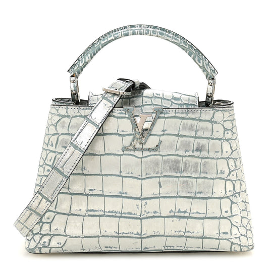 Alligator Capucines BB Blue Silver