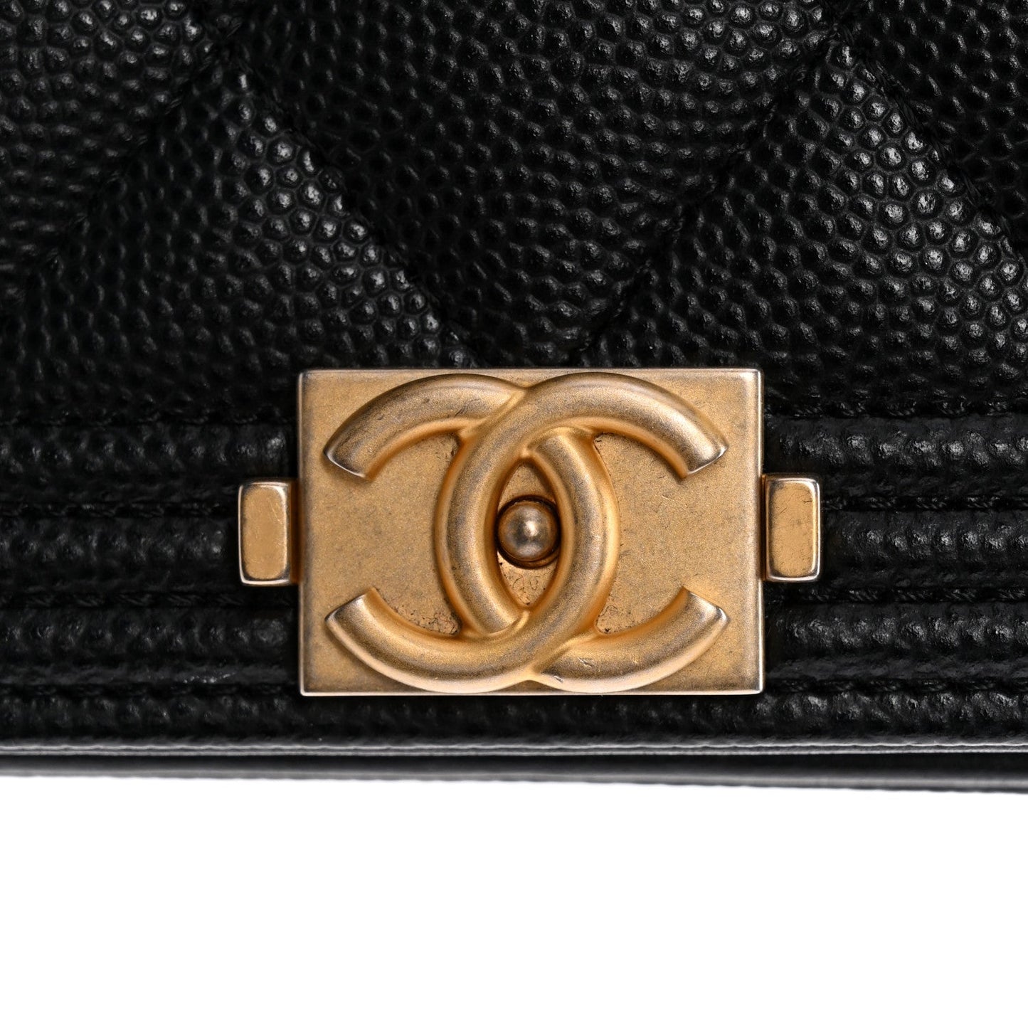 Caviar Quilted Boy Wallet On Chain WOC Black