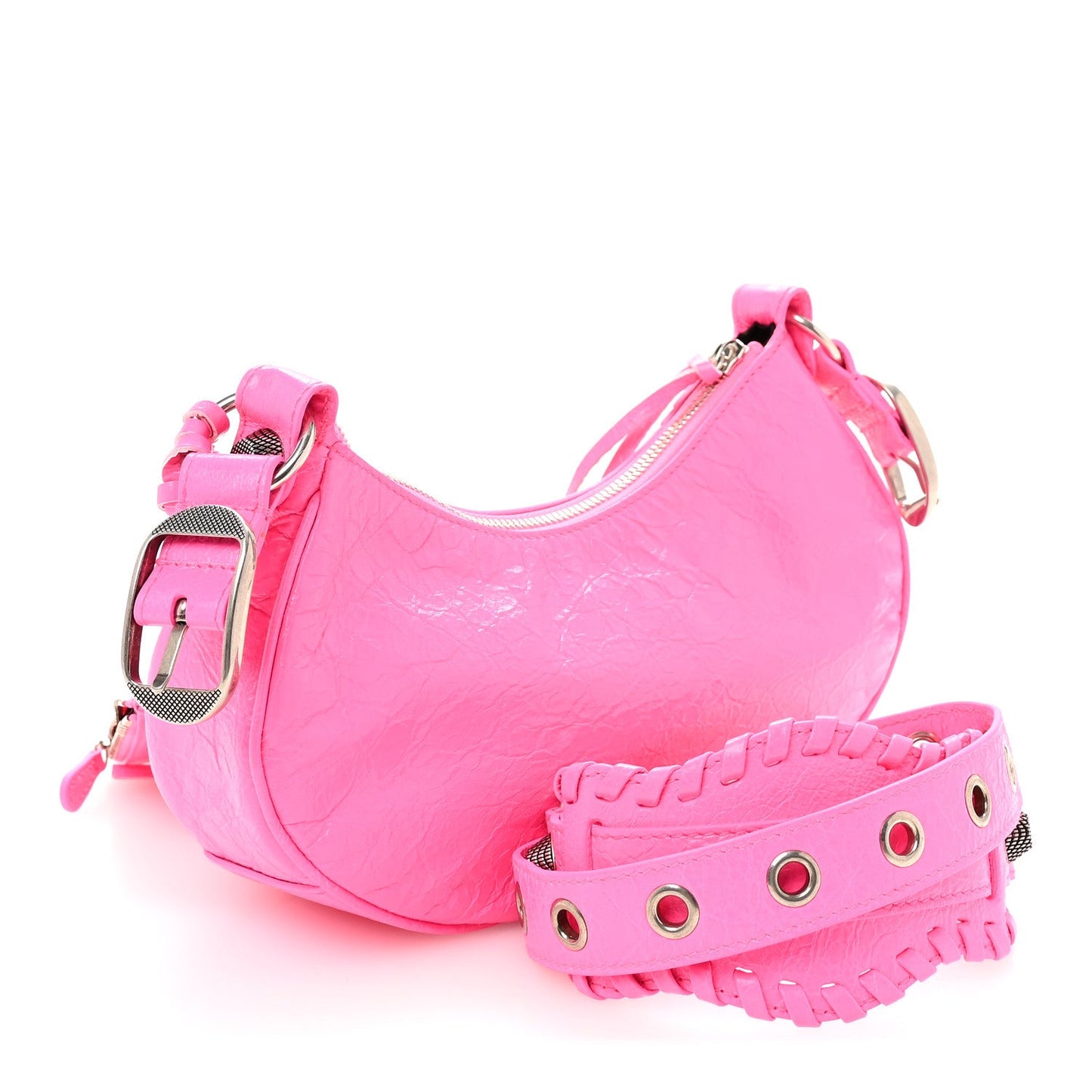 Agneau Arena Le Cagole Shoulder Bag XS Hot Pink