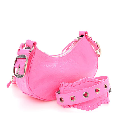 Agneau Arena Le Cagole Shoulder Bag XS Hot Pink