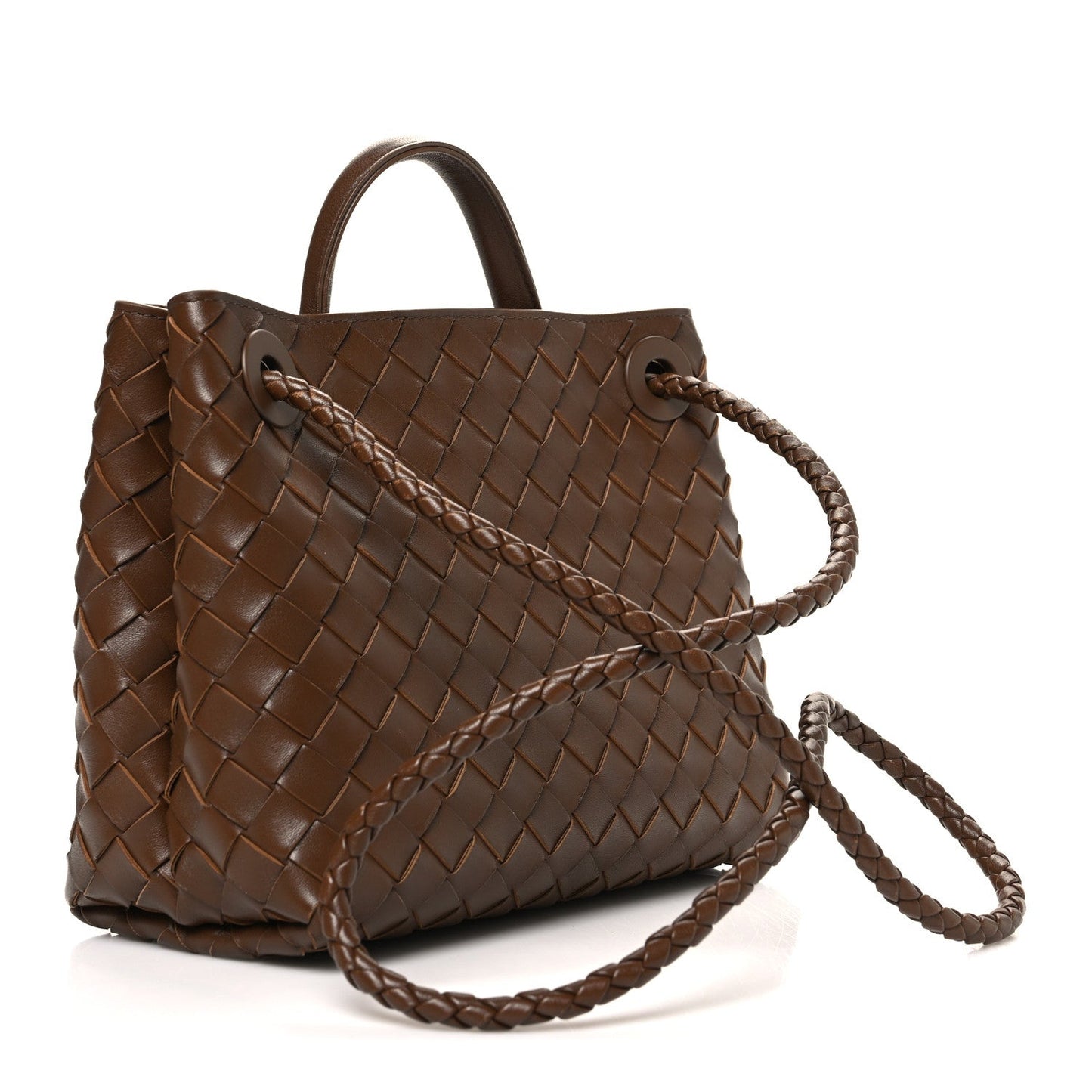 Nappa Intrecciato Small Andiamo Shoulder Bag Nocciola