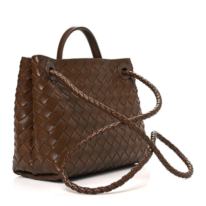 Nappa Intrecciato Small Andiamo Shoulder Bag Nocciola
