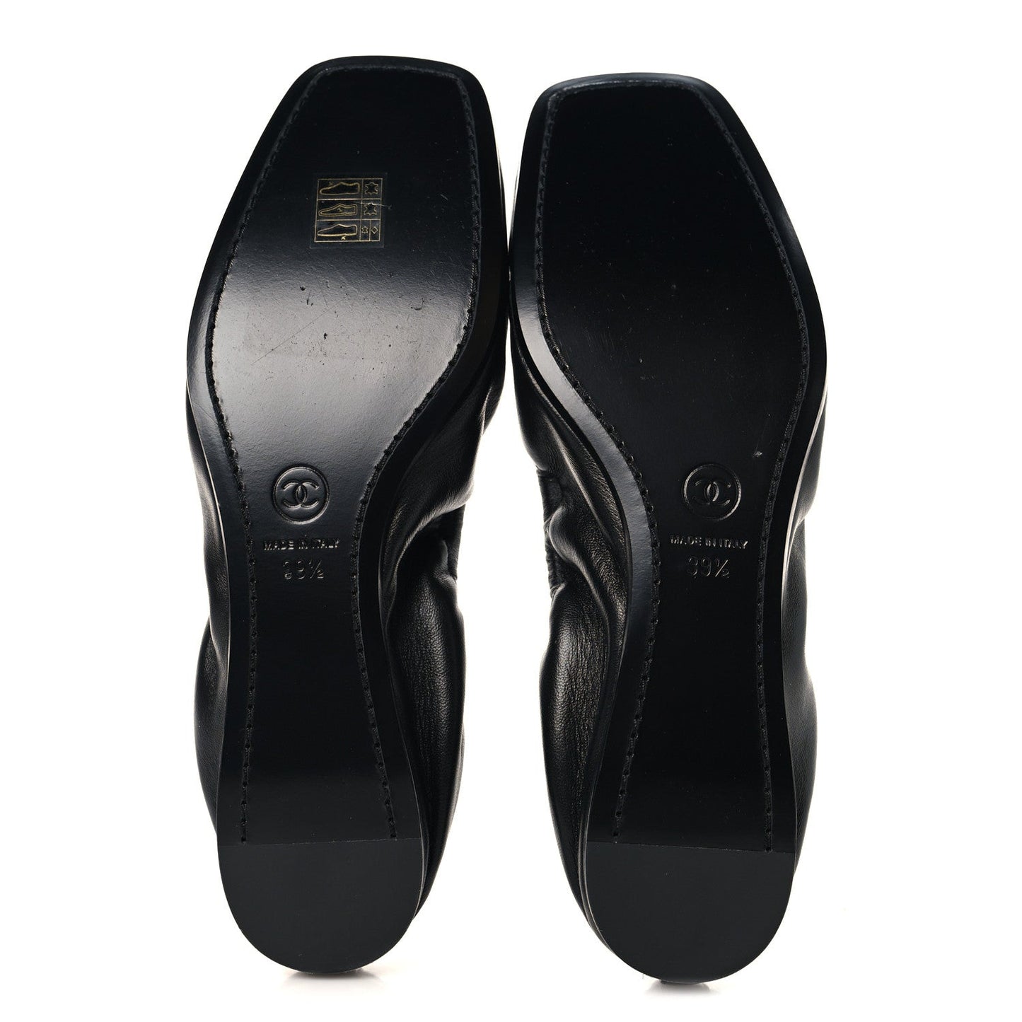Lambskin CC Turnlock Ballerina Flats 39.5 Black