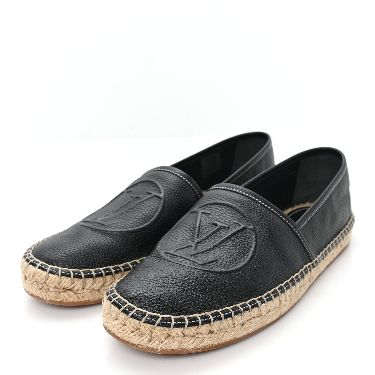 Monogram Calfskin Starboard Espadrille Flats 38 Black